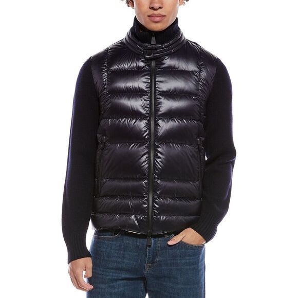 Moncler MensGrenoble Wool Cardigan Blue